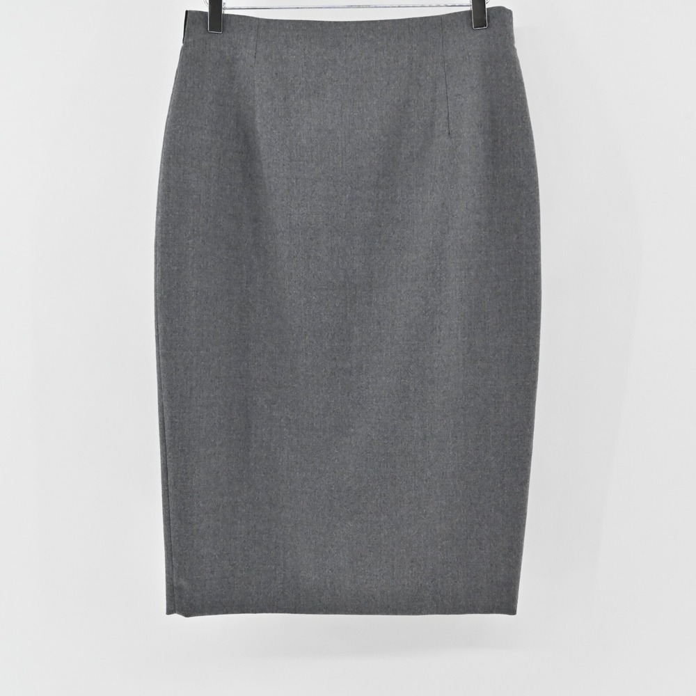 LES COPAINS Gray‎ Wool Skirt Size 46 Knee Length Pencil Minimalist Career Luxury